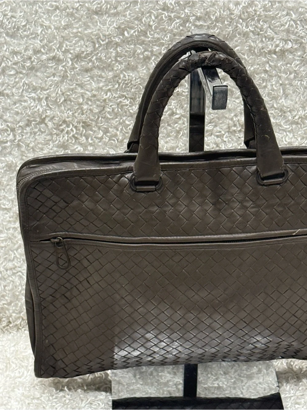 Bottega Veneta Intrecciato Leather Briefcase Business Laptop Bag